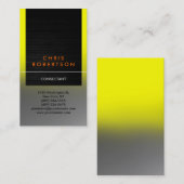 縦型イエローグレーウッドパターンビジネスカード 名刺 (正面/裏面)