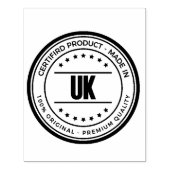 縦型イギリス名テキスト印刷包装 コバルトインク ラバースタンプ (インプリント)