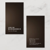 縦型エレガントセピア褐色の平野 名刺 (正面/裏面)