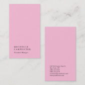 縦型エレガントピンクプレーンマネージャ 名刺 (正面/裏面)
