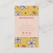 縦型エレガントフローラデザイン – シックおよびモダンC 名刺 (裏面)