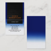 縦型オレンジ色の木製パターン名刺 名刺 (正面/裏面)