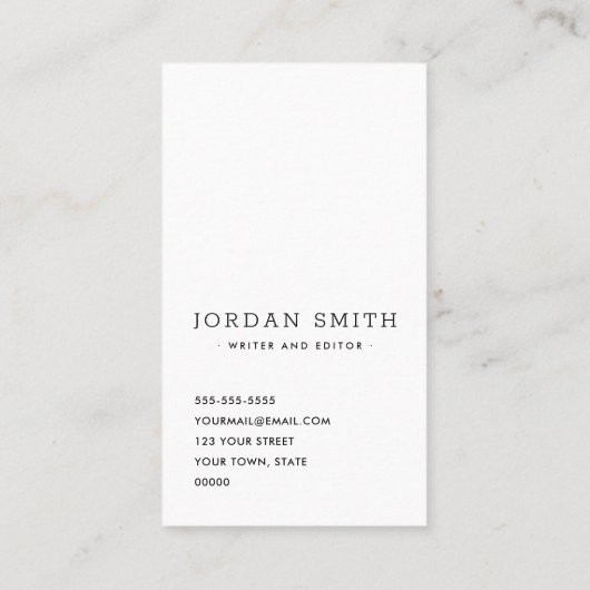 縦型カスタムフォトモダンプロフェッショナル 名刺 (裏面)