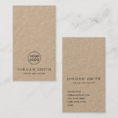 縦型カスタムロゴモダンプロフェッショナルKraft 名刺 (正面/裏面)