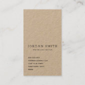 縦型カスタムロゴモダンプロフェッショナルKraft 名刺 (裏面)