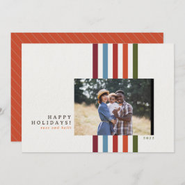 縦型カラフルリボンホリデーカード シーズンカード