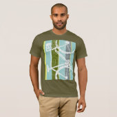 縦型クール自転車のティーストライプー Tシャツ (正面フル)