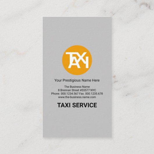 縦型グレーのタクシー看板タクシー運転手 名刺 (裏面)
