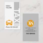 縦型グレーのタクシー看板タクシー運転手 名刺 (正面/裏面)