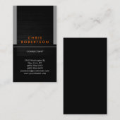 縦型グレーブラックストライプオレンジ 名刺 (正面/裏面)