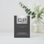 縦型グレーモノグラム名刺 名刺 (スタンド正面)