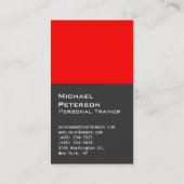 縦型グレーレッドフィットネススポーツ名刺 名刺 (裏面)