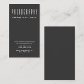 縦型グレー写真アーティスト名刺 名刺 (正面/裏面)