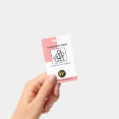 縦型シンプルピンクの列写真テンプレートナース バッジ (手持ち)