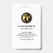 縦型シンプルピンクの列写真テンプレートナース バッジ (裏面)