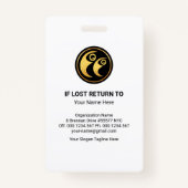 縦型シンプルピンクの列写真テンプレートナース バッジ (裏面)