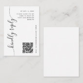 縦型スクリプトウェディングRSVP エンクロージャーカード (正面/裏面)