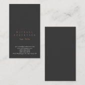 縦型スタイリッシュグレープレーンシンプルビジネスカード 名刺 (正面/裏面)