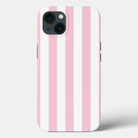 縦型ストライプベビーピンクとストライプの白 Case-Mate iPhoneケース (裏面)