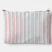 縦型ストライプホワイトサイズ大型アクセサリーポーチ アクセサリーポーチ (裏面)