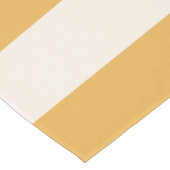 縦型ストライプマスタード黄ストライプの白 ショートテーブルランナー (コーナー)