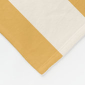 縦型ストライプマスタード黄ストライプの白 フリースブランケット (角)