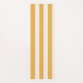 縦型ストライプマスタード黄ストライプの白 ヨガマット (正面)