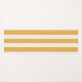 縦型ストライプマスタード黄ストライプの白 ヨガマット (正面(横))