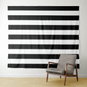 縦型ストライプ(白黒ストライプの) タペストリー (インサイチュ(横))