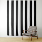 縦型ストライプ(白黒ストライプの) タペストリー (インサイチュ)