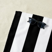 縦型ストライプ(白黒ストライプの) ビーチタオル (インサイチュ)