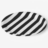 縦型ストライプ(白黒ストライプの) ペーパープレート (アングル)
