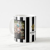 縦型ストライプ(紋章の)フラ・ダ・リ2フォトコーヒーマグ コーヒーマグカップ (正面左)