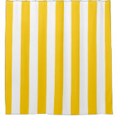 縦型ストライプ(黄とストライプの白) シャワーカーテン (正面)