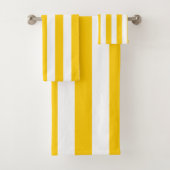 縦型ストライプ(黄とストライプの白) バスタオルセット (インサイチュ)