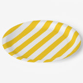 縦型ストライプ(黄とストライプの白) ペーパープレート (アングル)