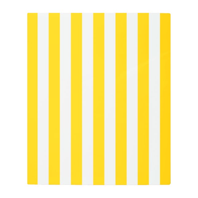 縦型ストライプ(黄とストライプの白) メタルプリント (正面)