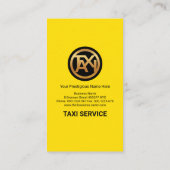 縦型タクシー看板明るい黄色のタクシー運転手 名刺 (裏面)