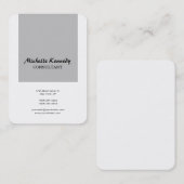 縦型チュビーモダンシンプルグレー白スクリプト 名刺 (正面/裏面)