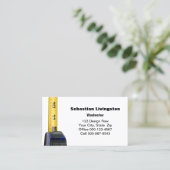 縦型テープイエロー測定建築ジョブ 名刺 (スタンド正面)