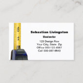 縦型テープイエロー測定建築ジョブ 名刺 (正面)