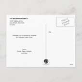 縦型パーソナライズされた家族写真コラージュ シーズンポストカード (裏面)