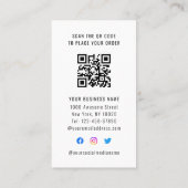 縦型ビジネスロゴロイヤリティ白黒QRコード 割引カード (裏面)