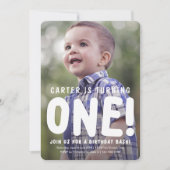 縦型フルフォトファースト誕生日招待状 招待状 (正面)