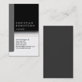 縦型ブラックグレーレッドシックトレンディー名刺 名刺 (正面/裏面)