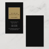 縦型ブラックブラウニーベージュストライプ名刺 名刺 (正面/裏面)