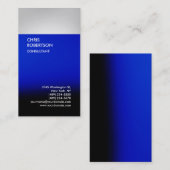 縦型ブラックブルーグレーストライプ名刺 名刺 (正面/裏面)
