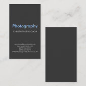 縦型ブルーグレー平地写真用名刺 名刺 (正面/裏面)