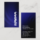 縦型ブルーブラックフィットネススポーツ名刺 名刺 (正面/裏面)