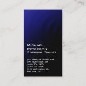縦型ブルーブラックフィットネススポーツ名刺 名刺 (裏面)
